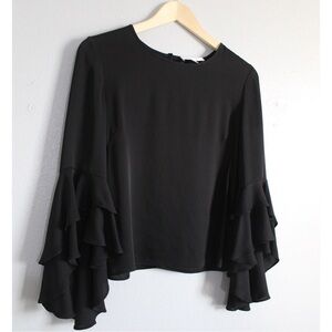 MILLY Bell Sleeve Silk Top